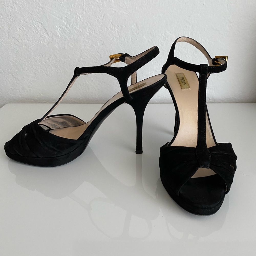 Prada Calzature Donna, black, size 7.5